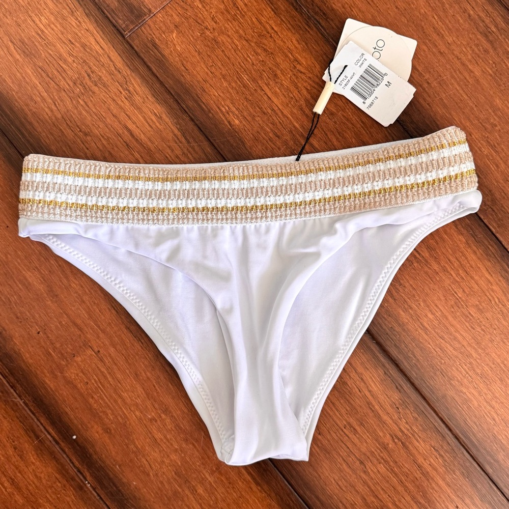 Peixoto White Gold Bikini Bottom NWT
